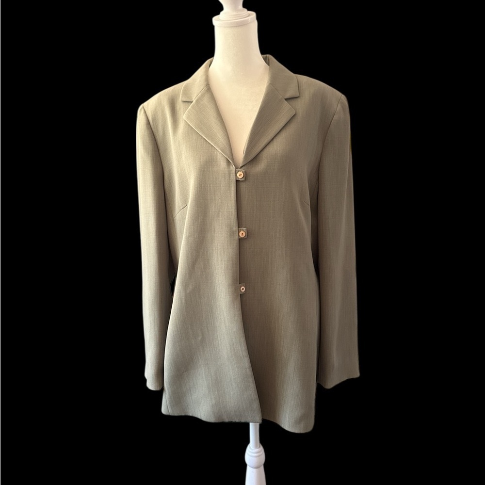 Kasper A.S.L. Women’s Pantsuit Blazer & Trousers Green Size 16 Career Work Set